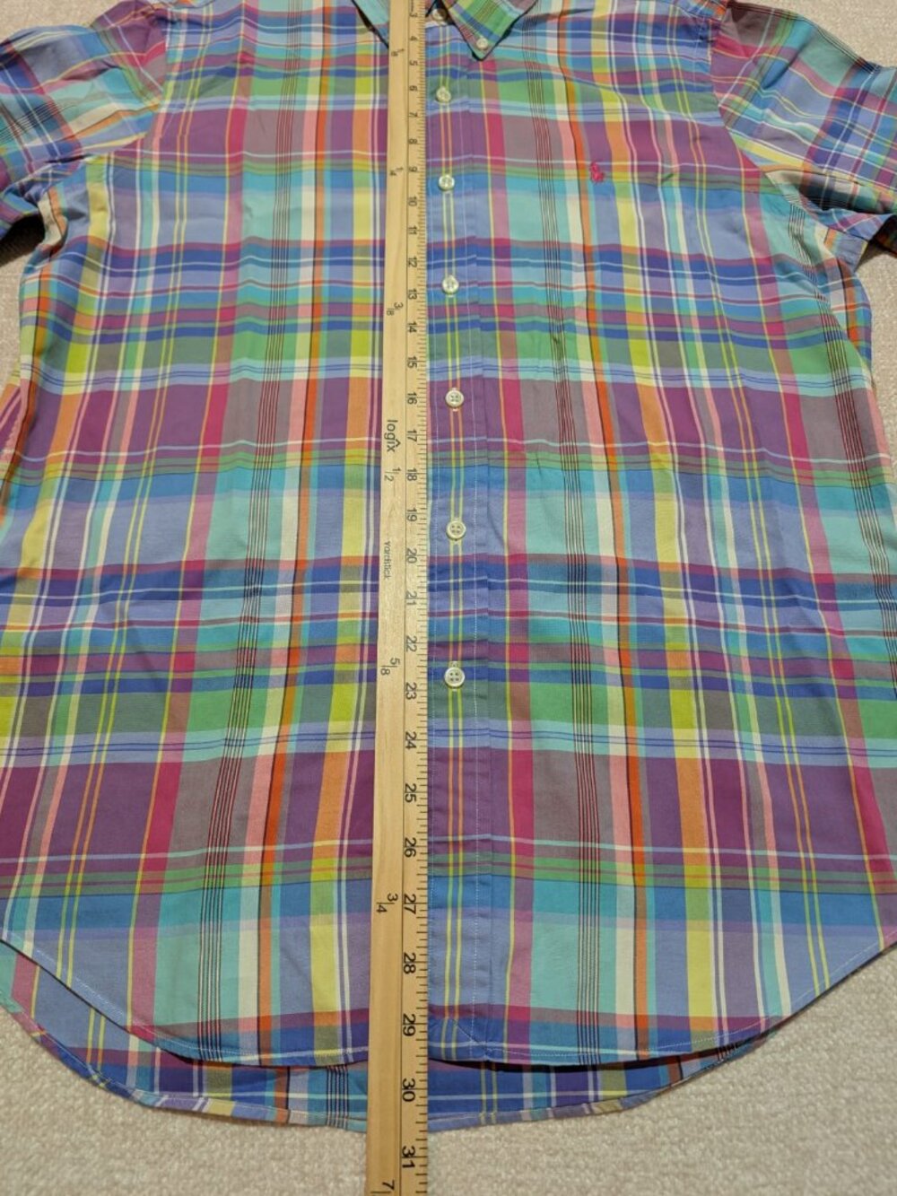 Ralph Lauren Men’s Multicolor Madras Plaid Shirt Size M - Picture 7 of 7